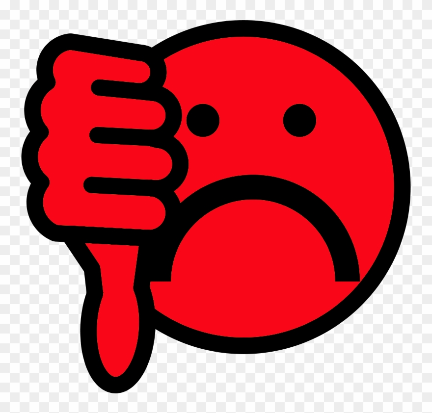 Thumbs Down Emoticon - Red Thumbs Down Emoji Clipart