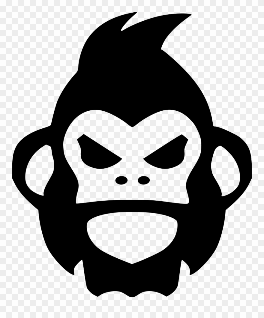 Banner Black And White Angry Gorilla Rage Svg - Icon Png Monkey Clipart