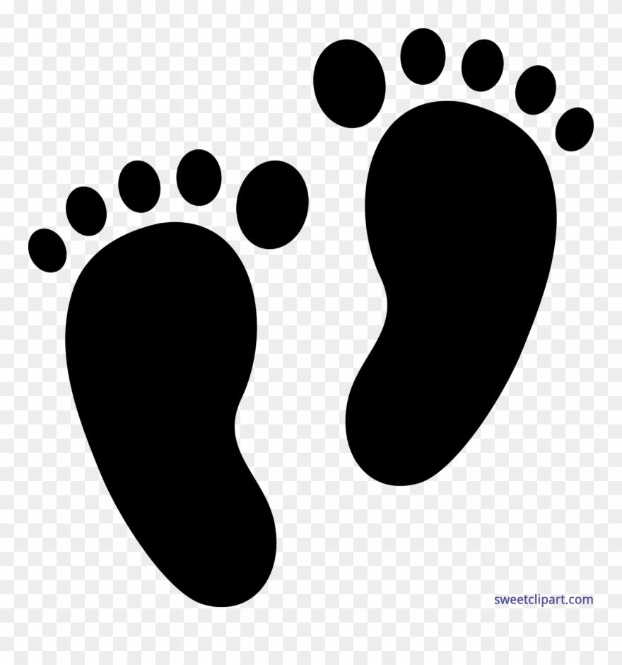 Foot Prints Black Silhouette - Baby Feet Silhouette Clipart