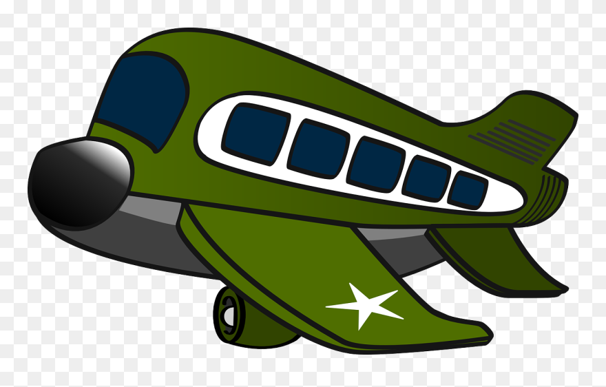 Aereo Militare Funny Airplane Black White Line Art - Army Plane Clipart - Png Download