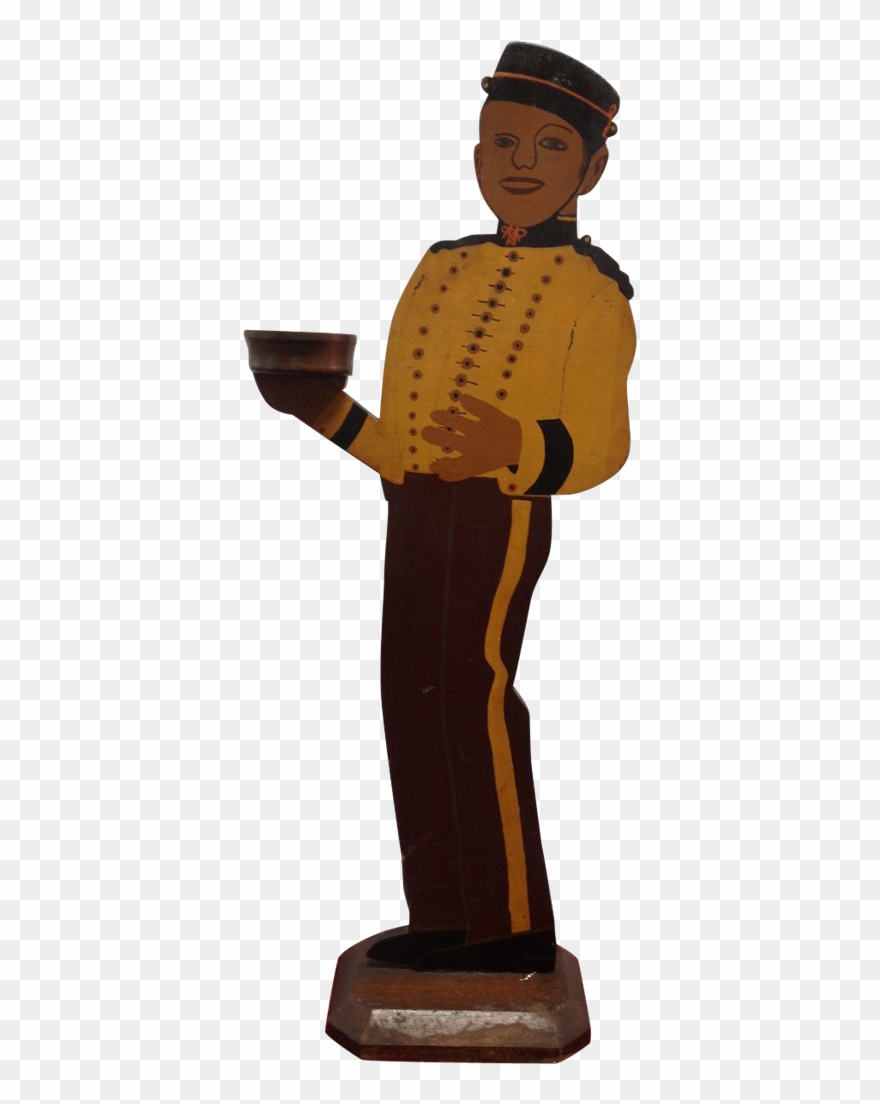 Philip Morris 1940's Bell Boy Tip Tray Folk Art - Standing Clipart