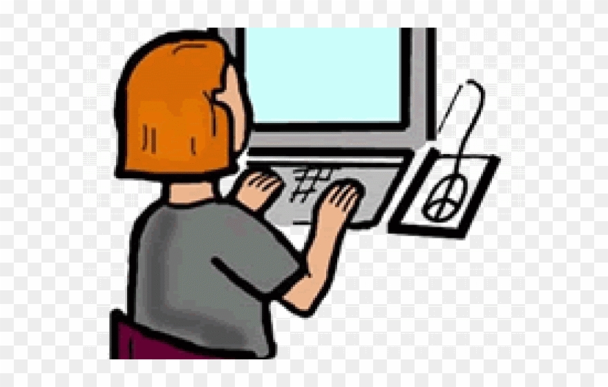 Person On Computer Clipart - Png Download