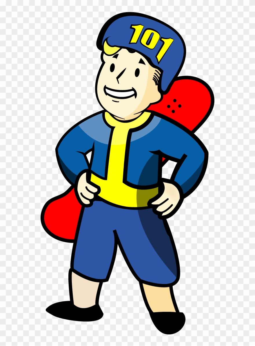 Vault Boy- Longboard Character - Vault Boy Gif Transparent Clipart