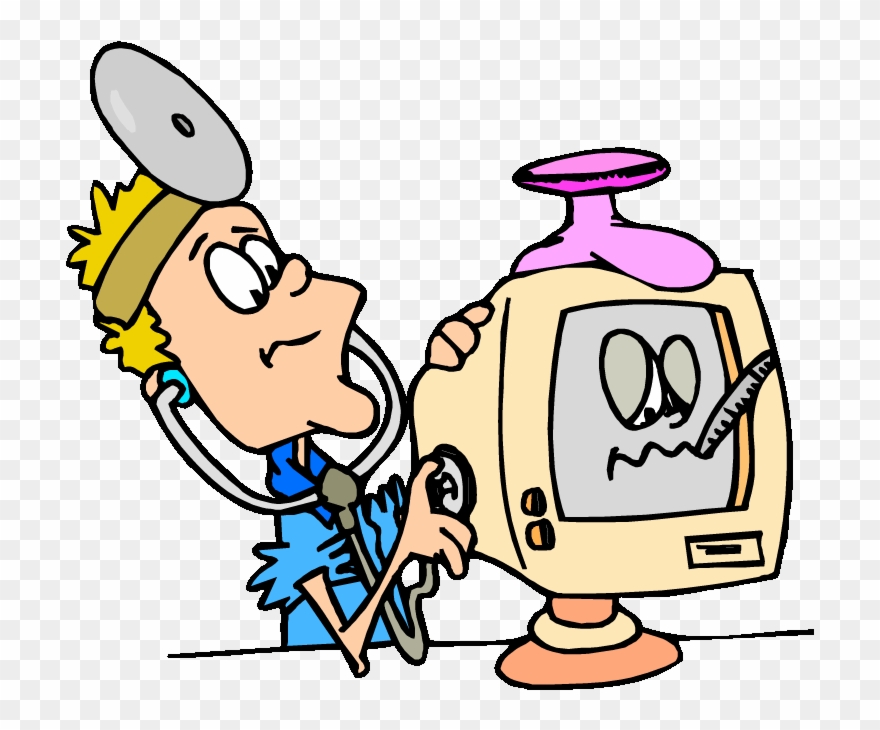 Computer Repairs - Tired Computers Clipart