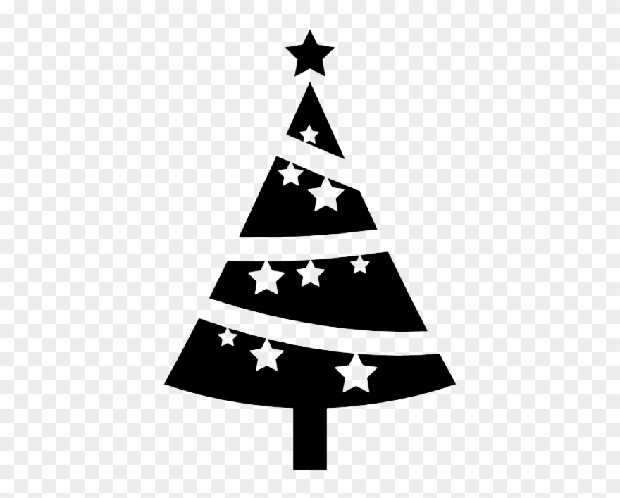D - Christmas Tree Vector Black Png Clipart