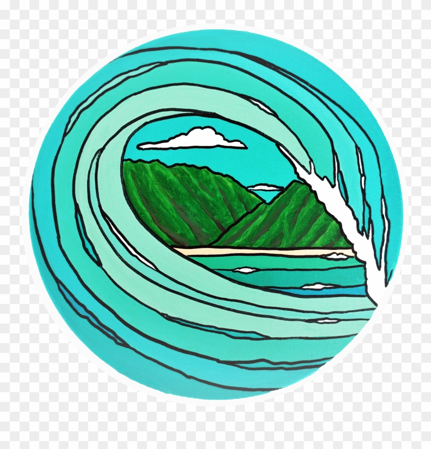 Hawaii Tropical Surf Wave Beautiful Turquoise And - Cartoon Earth Clipart