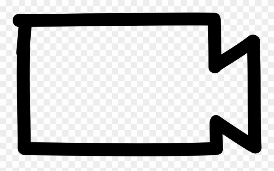 Video Camera Hand Drawn Interface Symbol Outline Comments - Icon Clipart