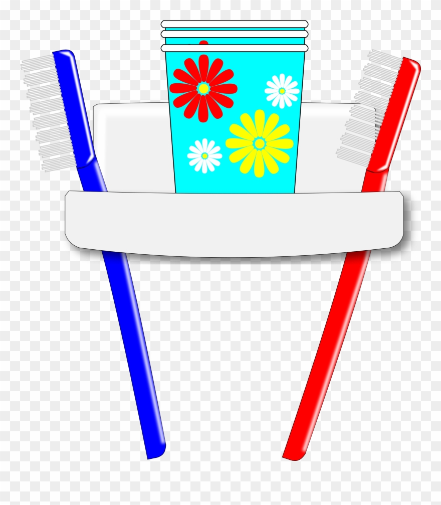 Clipart Cup Toothbrush - Portable Network Graphics - Png Download