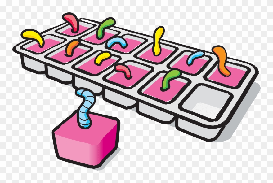 Sour Worm Ice Cubes - Toxic Waste Hazardously Sour Candy Clipart