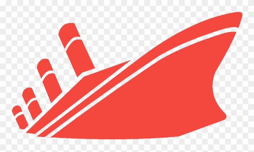 Red Sinking Ship - Sinking Logo Transparent Clipart