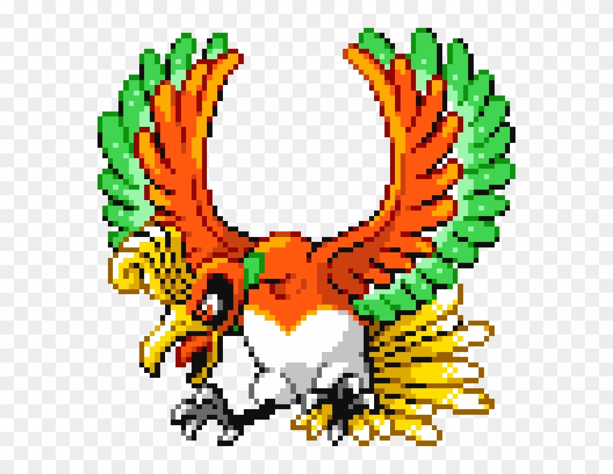 Pokemon Leaf Green Ice Bird - Ho Oh Sprite Png Clipart