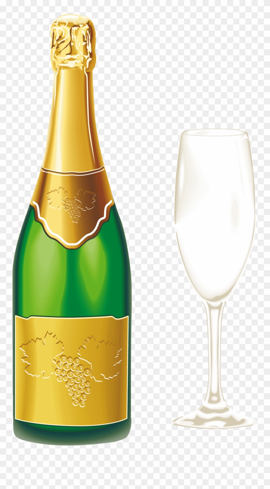 Champagne Glass Clip Art Transparent Background - New Year Champagne Glasses - Png Download