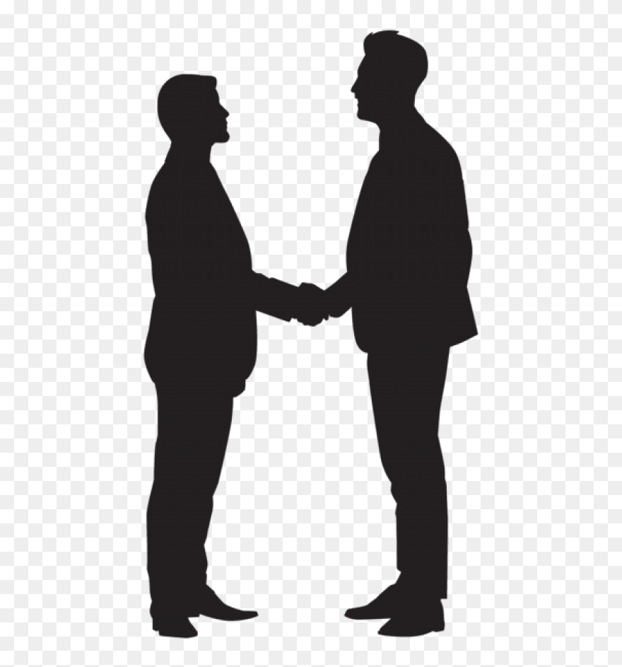 Silhouette Handshake Clipart Handshake Clip Art - Businessman Shaking Hands Vector - Png Download