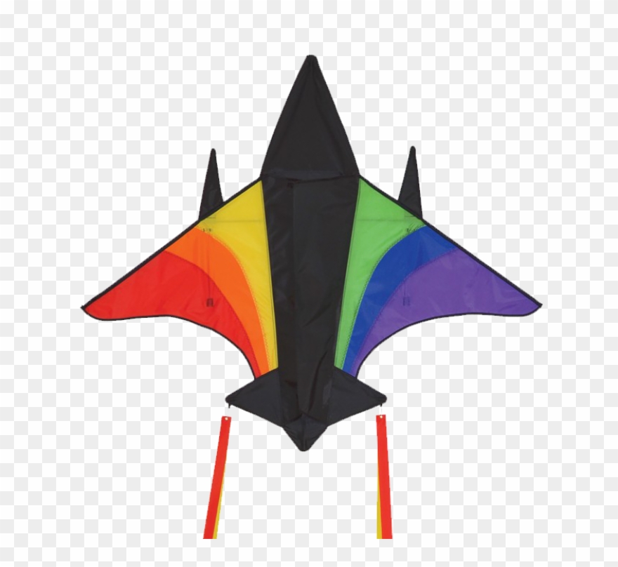Rainbow Jet Plane Kite - Kite Clipart