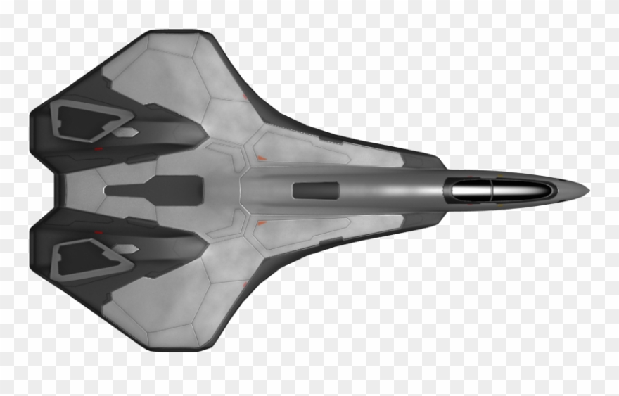 Svg Royalty Free Library Fighter Clipart Spaceship - Spaceship Birds Eye View - Png Download