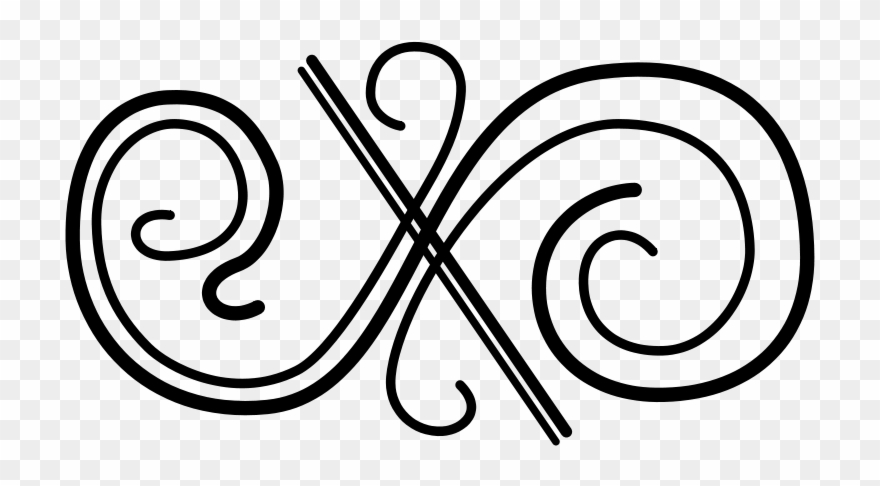 Free Flourish Two Horizontal 01 - Line Clipart Curly Png Transparent Png