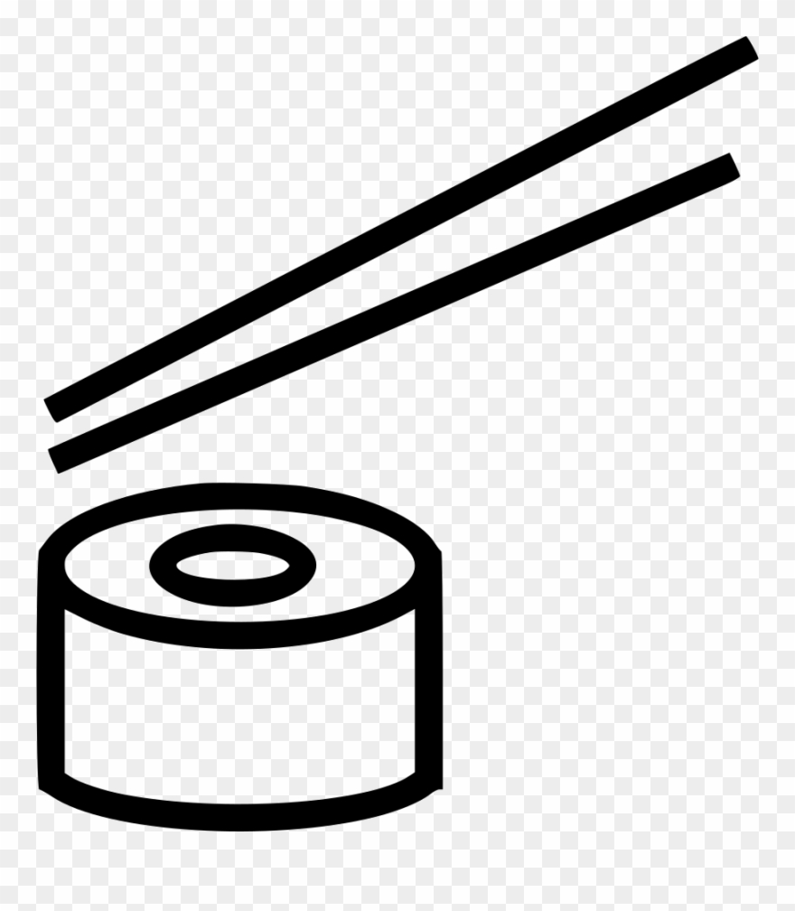 Graphic Black And White Download Chopsticks Clipart - Sushi - Png Download