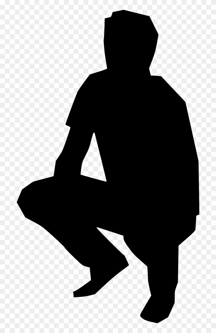 Squatting Squat Crouching Man Png Image - Human Figure Silhouette Hd Clipart