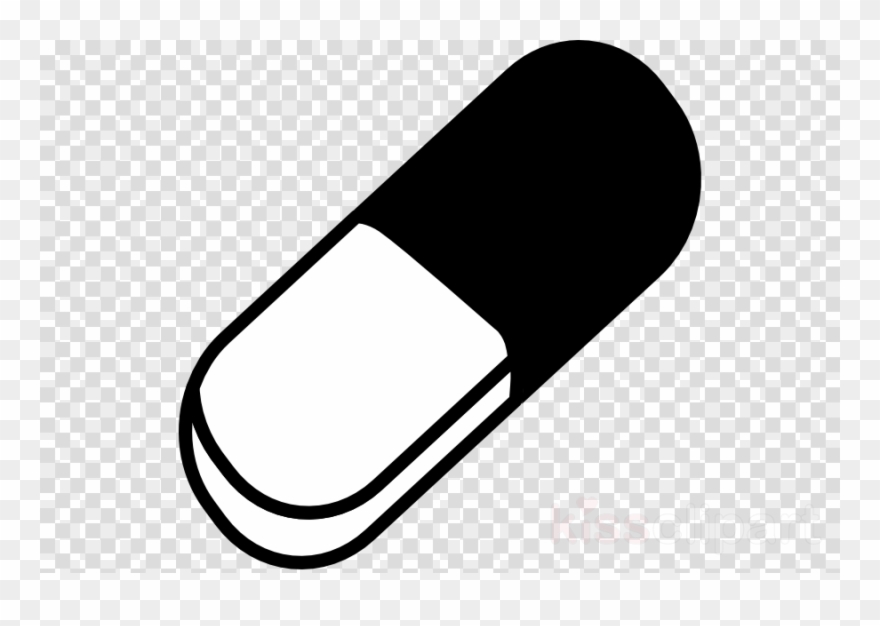 Capsule Clip Art Black And White Clipart Tablet Pharmaceutical - Mickey Mouse Silhouette - Png Download