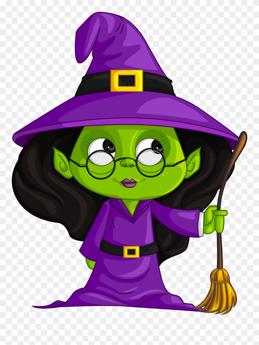 Purple Witch Png Clipart Image - Halloween Clipart Witch Png Transparent Png