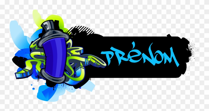 Sticker Prenom Personnalise Bonbonne De Graffiti Ambiance - Stickers Graffiti Prénom Personnalisé Clipart