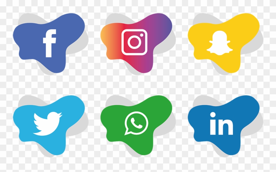Social Media Icons Facebook Like And Love Buttons Png - Social Network Logo Png Clipart