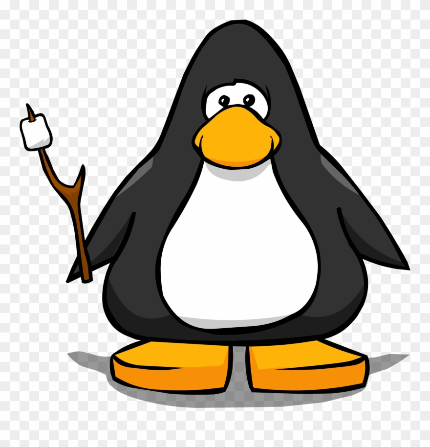 Marshmallow Stick On A Player Card - Penguin Club Penguin Clipart