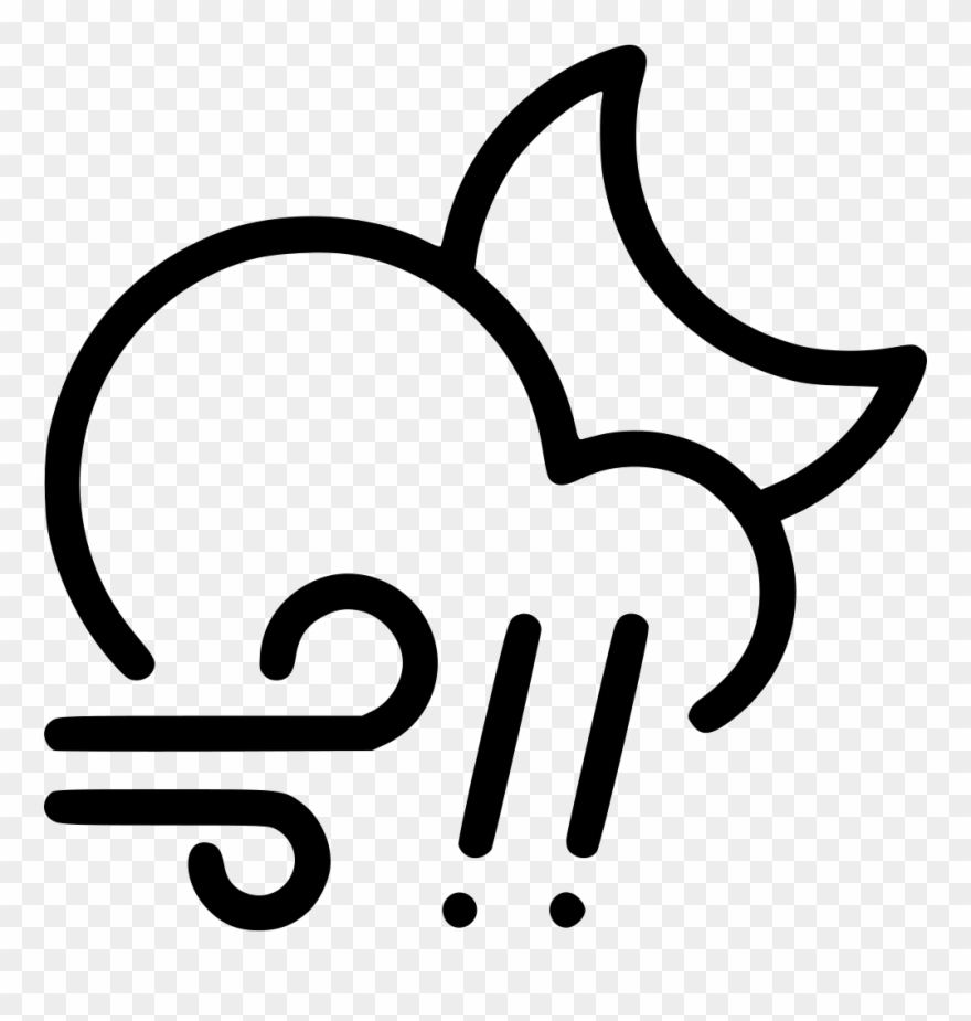 Night Hail Wind Cloud Rain Moon Comments - Cloud Clipart