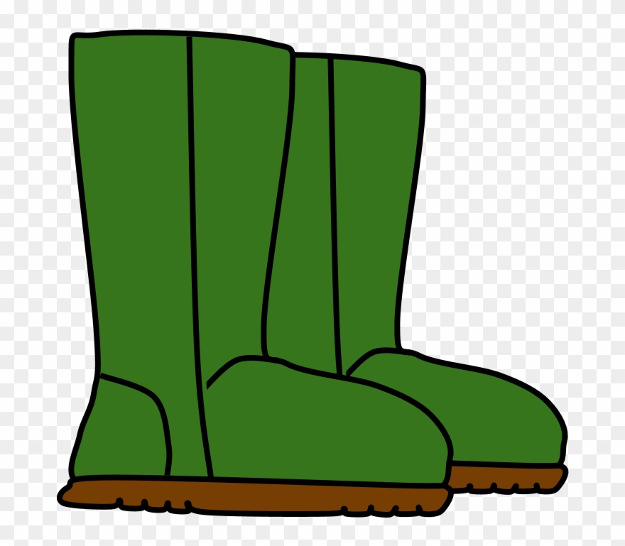 Boots, Snow, Rain, Green, - Snow Boot Clipart