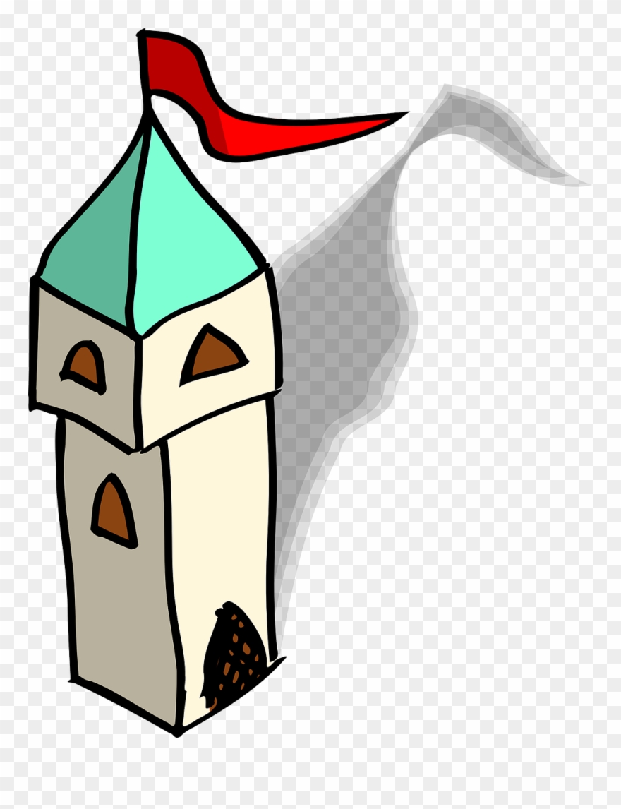 Flying Vector Castle - Tower Clip Art - Png Download