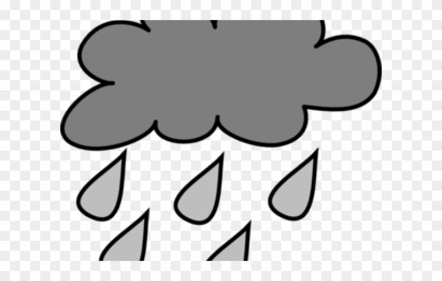 Gray Clipart Rain Cloud - Cloud With Rain Cartoon - Png Download