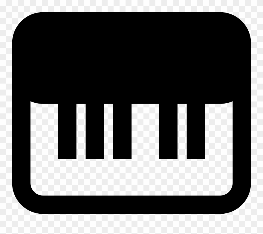 This Particular Icon Features A Rectangle With A Black - Piano Teclado Png Icon Png Clipart