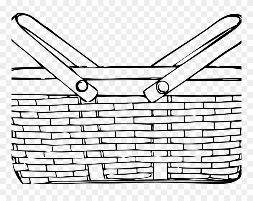 Basket Clip Art Black And White - Png Download