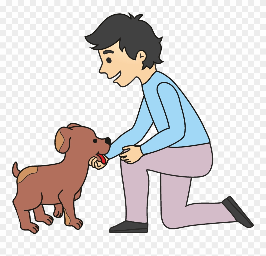 ¿cuáles Son Las Mejores Mascotas Para Regalar En Navidad - Perro Con Su Amo Dibujo Clipart