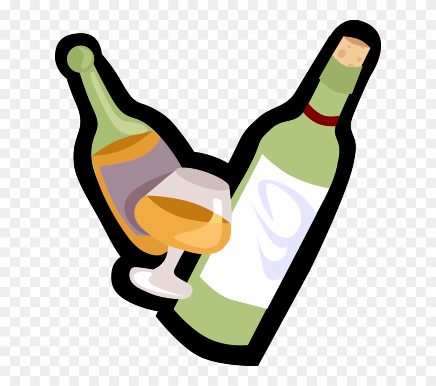 Vector Illustration Of Alcohol Beverage Wine And Liquor Clipart