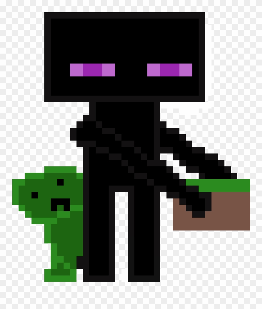 Enderman And Creeper - Cartoon Clipart