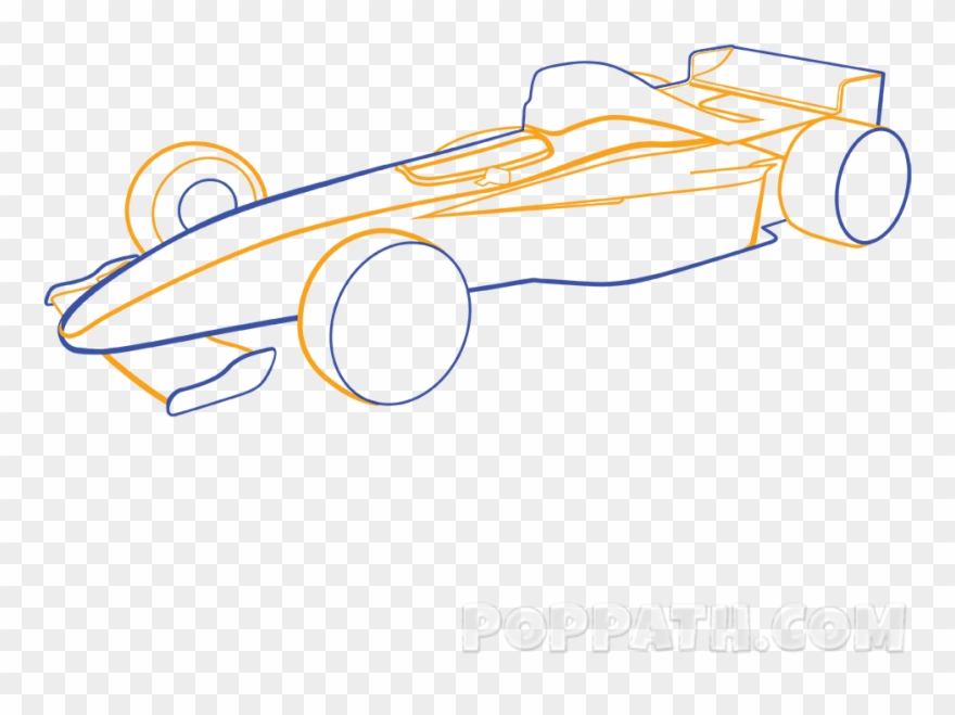 How To Draw A F1 Formula One Car Pop Path - Easy To Draw F1 Cars Clipart