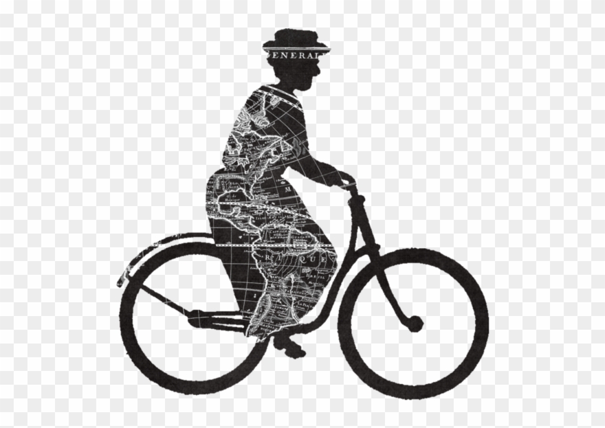 Bikes & People Silhouettes - Purple Lady Bird Cycle Colours Clipart