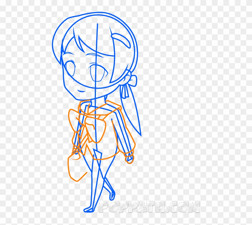 How To Draw A Chibi School Girl Pop Path - Drawing Clipart