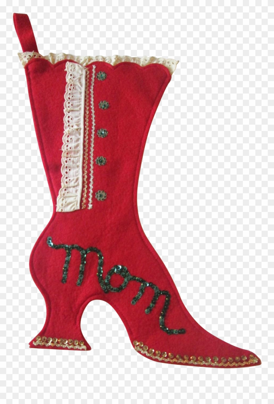 Boot Shaped Christmas Stockings - Victorian Christmas Stockings Red Clipart