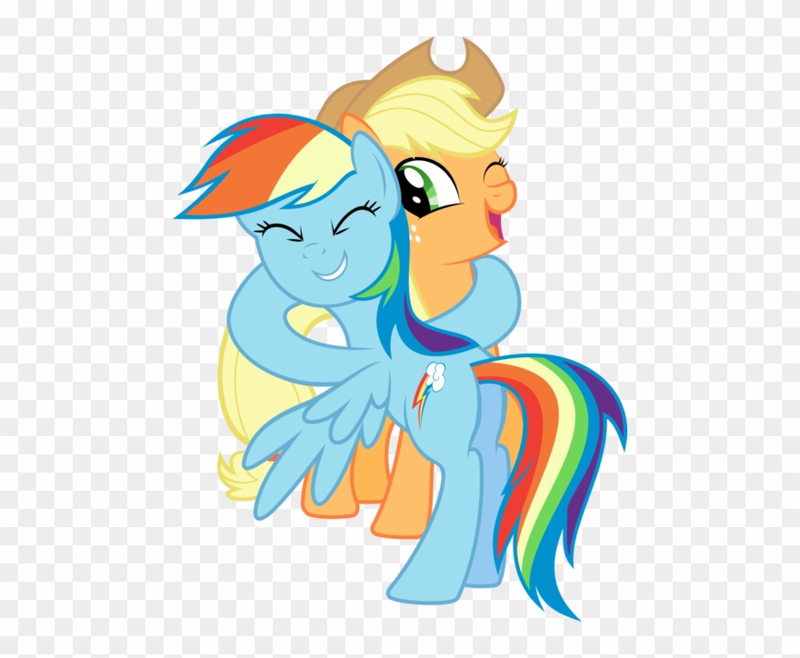 Posted Image - Applejack And Rainbow Dash Hug Clipart