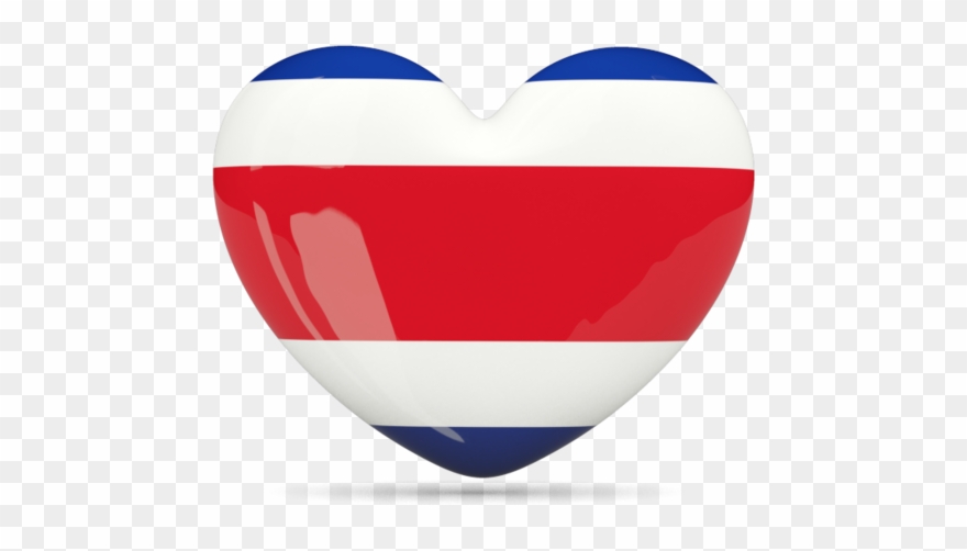 Costa Rica Flag Heart Icon - Costa Rican Flag Png Clipart