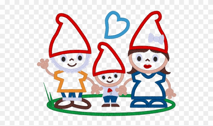 Gnomes Gnome Family Applique - Gnome Family Clipart