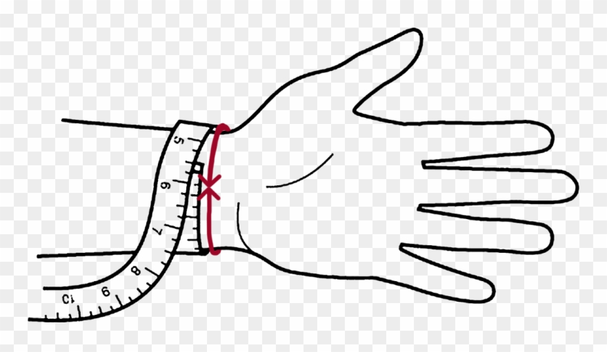 Measuring For Cuffs - Measure Wrist Size For Bracelet Clipart