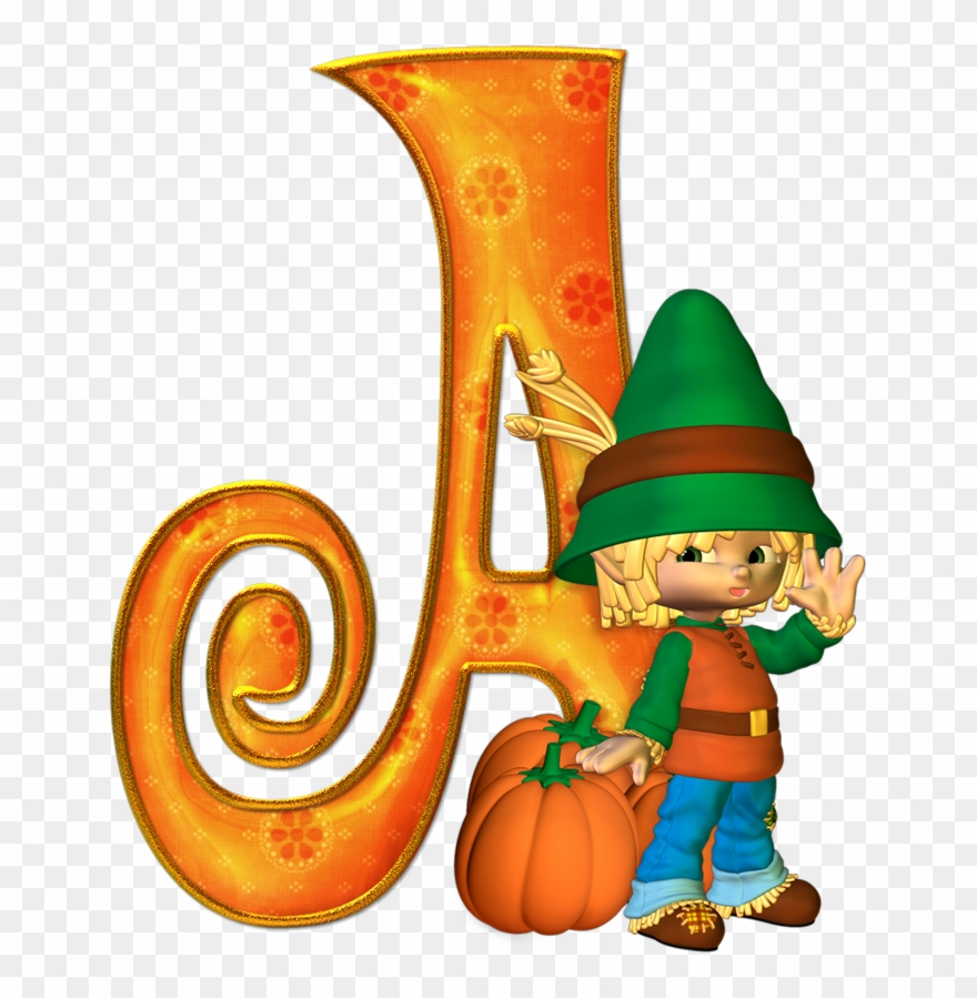 Letter Alphabet Pumpkin J Writing System - Iniciales De Nombres De Halloween Clipart