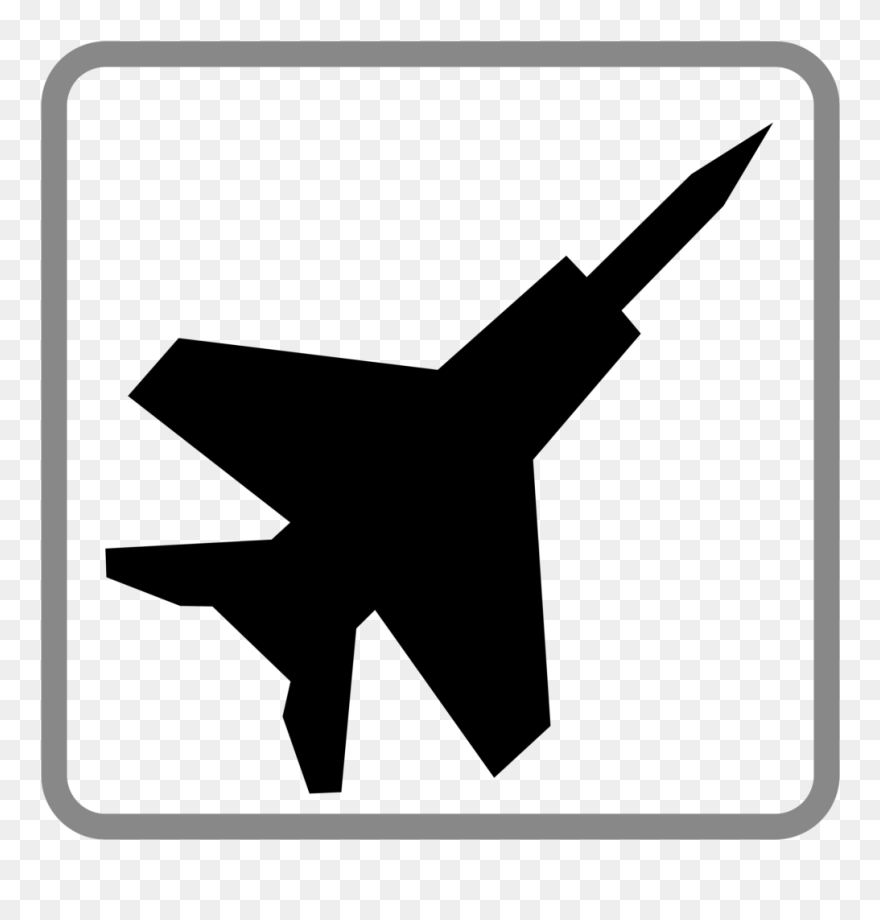 Fighter Jet Black Icon - Fighter Jet Black And White Clipart