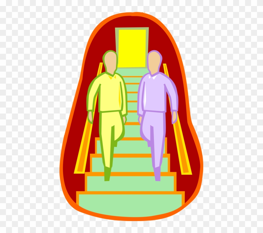 Walking Down Flight Of Stairs Image Illustration - Dialogue Hotel En Anglais Clipart