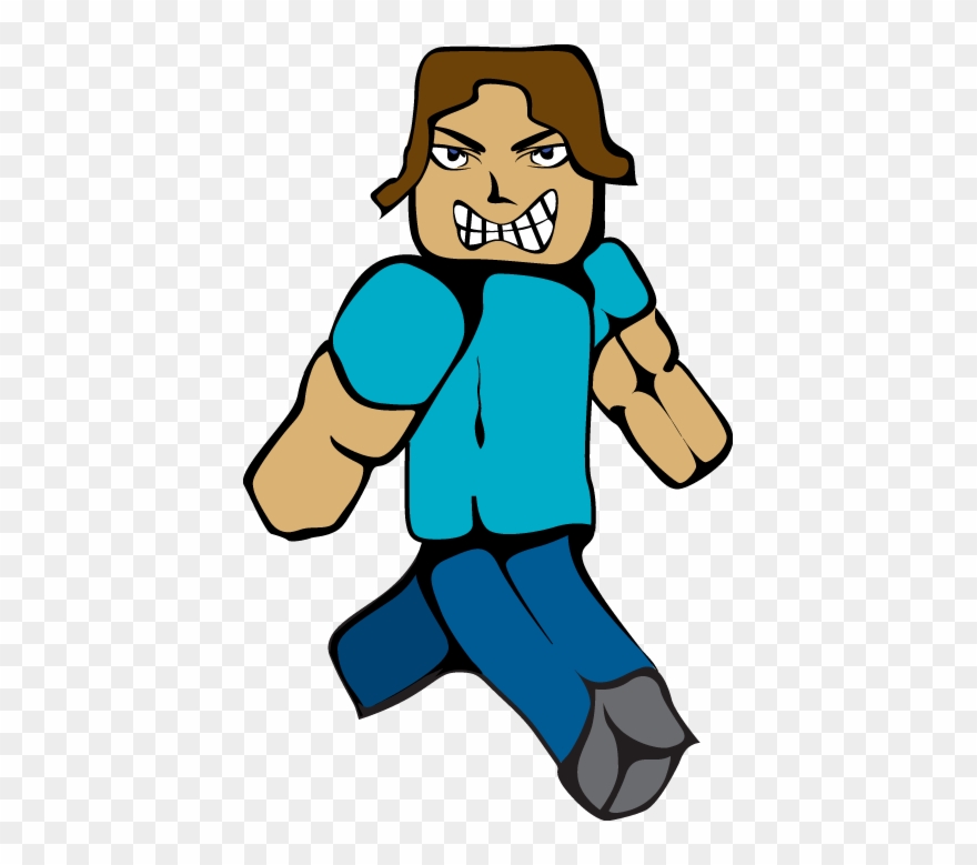 Minecraft Steve Smiling With Hands Clipart