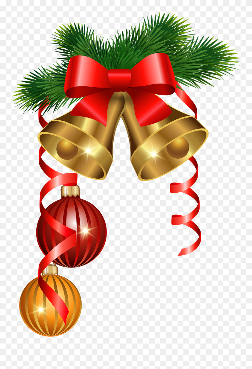 Christmas Ornaments, Christmas Golden Bells And Or - Merry Christmas Bell Png Clipart