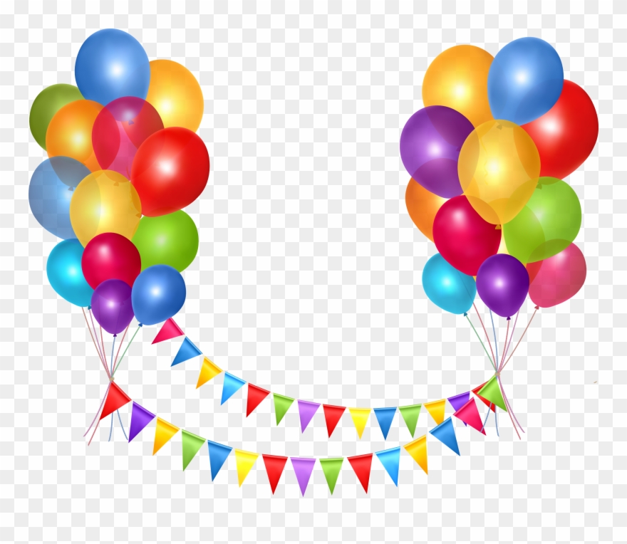 Открыть В Полном Размере - Banner Balloons Clip Art - Png Download